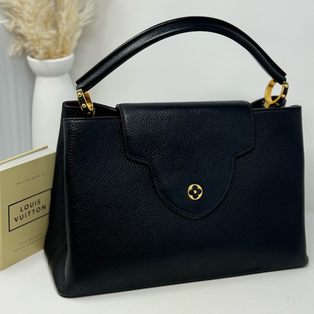 💯Authentic Louis Vuitton Capucines GM black Noir Tote Bag - Picture 4 of 14